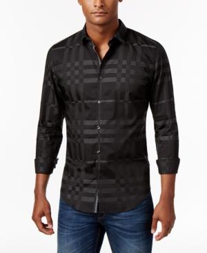 Calvin Klein Men's Blown Plaid Jacquard Shirt