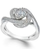 Diamond Swirl Engagement Ring (1/2 Ct. T.w.) In 14k White Gold