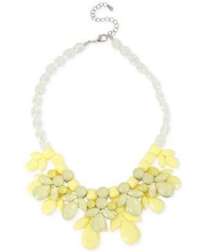 M. Haskell Silver-tone Yellow Faceted Stone Frontal Necklace