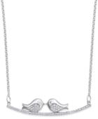 Diamond Love Birds Necklace In Sterling Silver (1/5 Ct. T.w.)