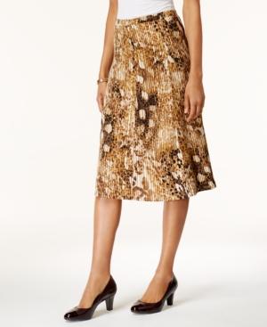 Alfred Dunner Jungle Love Printed Pleated Skirt