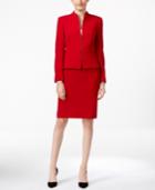 Tahari Asl Petite Crepe Peplum Zip-front Skirt Suit