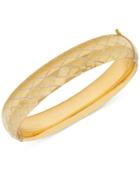 Textured Hinged Bangle Bracelet In 14k Gold-plated Sterling Silver