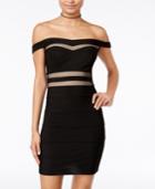 Crystal Doll Juniors' Illusion Off-the-shoulder Dress