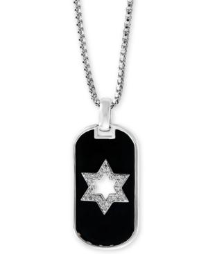 Effy Men's Diamond Star Of David 22 Pendant Necklace (1/8 Ct. T.w.) In Sterling Silver