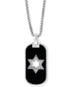 Effy Men's Diamond Star Of David 22 Pendant Necklace (1/8 Ct. T.w.) In Sterling Silver