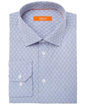 Tallia Men's Fitted Blue Dobby Check Dress Shirt