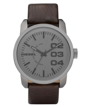 Diesel Watch, Brown Leather Strap 46mm Dz1467