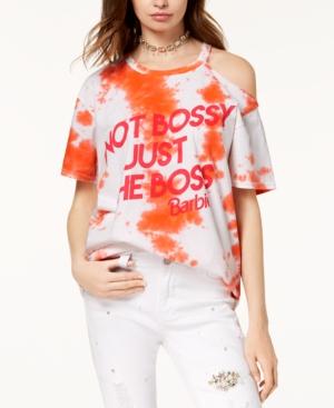 Barbie X Love Tribe Juniors' Printed Cold-shoulder Graphic T-shirt