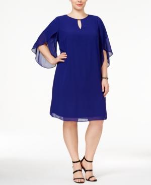 Jessica Howard Plus Size Keyhole Chiffon Dress