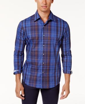 Tasso Elba Men's Geometric Plaid Shirt, Created For Macy's