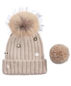 Echo Ribbed-knit Interchangeable Pom-pom Cuff Hat