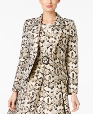 Nine West Printed Jacquard One-button Blazer