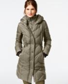 Dkny Faux-leather-trim Quilted Down Coat