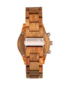 Earth Wood Castillo Wood Bracelet Watch W/date Olive 45mm