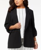 Nine West Plus Size Open-front Blazer, Created For Macy's