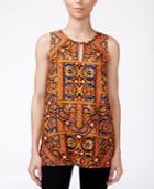 Luck Brand Silk Printed Top