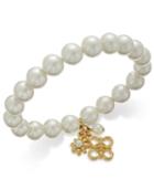 Charter Club Gold-tone Imitation Pearl Stretch Charm Bracelet, Only At Macy's