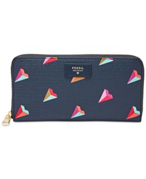 Fossil Valentines Day Hearts Zip Clutch Wallet