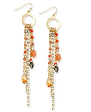 Inc International Concepts Gold-tone Beaded Fringe Drop Earrings, Only At Macy's