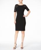 Calvin Klein Sequined-sleeve Sheath Dress