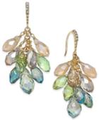 Inc International Concepts Gold-tone Multi-color Crystal Leaf Drop Earrings, Only At Macy's