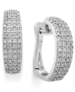 Diamond Pave Hoop Earrings In Sterling Silver (1/2 Ct. T.w.)