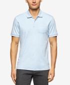 Calvin Klein Men's Slim Fit Feeder Stripe Liquid Cotton Interlock Polo Shirt