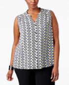 Nine West Plus Size Geo-print Sleeveless Blouse