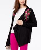 Inc International Concepts Floral-embroidered Flyaway Cardigan, Created For Macy's