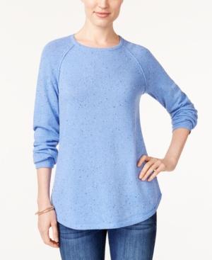 Karen Scott Cotton Curved-hem Sweater, Created For Macy's