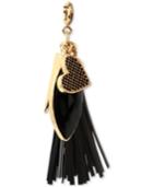 M. Haskell For Inc Gold-tone Jet Heart Tassel Charm Cluster Clip-on Pendant, Only At Macy's