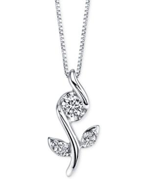 Sirena Diamond Flower Pendant Necklace (1/8 Ct. T.w.) In 14k White Gold