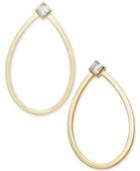 Alfani Gold-tone Crystal Oval Hoop Earrings, Created For Macy's