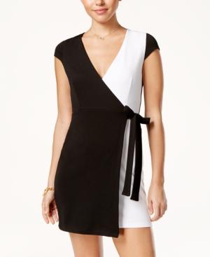 Crystal Doll Juniors' Colorblocked Wrap Dress