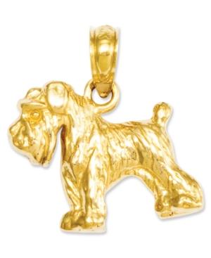 14k Gold Charm, Schnauzer Dog Charm
