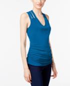 Inc International Concepts Petite Lattice-back Top, Only At Macy's