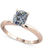 Knife Edged Solitaire Mount Setting In 14k Rose Gold