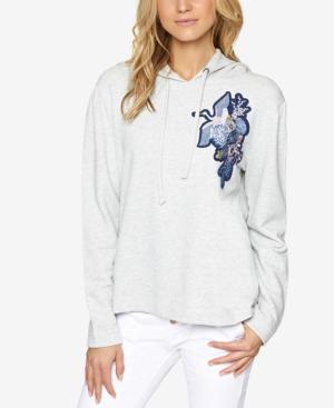 Sanctuary Crane Embroidered Cotton Hoodie