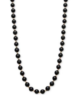 Faceted Onyx Bead Necklace (3mm) In 10k Gold