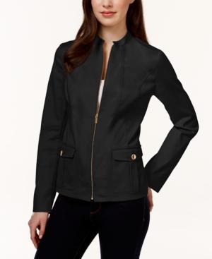 Charter Club Solid Front-zip Blazer, Only At Macy's