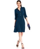 Ny Collection Petite Roll-tab Shirtdress
