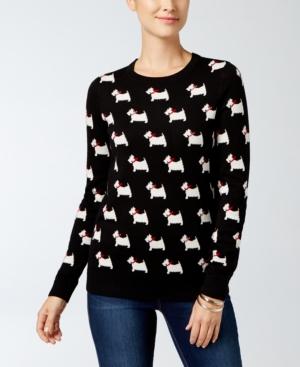 Charter Club Dog-print Sweater, Created For Macy's