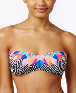 Bar Iii Feather Daze Molded Bandeau Bikini Top Women's Swimsuit