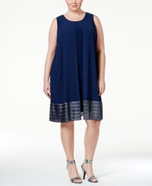 Sl Fashions Plus Size Split-front Shift Dress