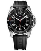 Tommy Hilfiger Men's Black Silicone Strap Watch 46mm 1791046