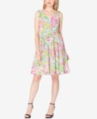 Tahari Asl Petite Paisley Fit & Flare Dress