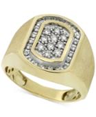 Men's Diamond Oval Cluster Ring (1/2 Ct. T.w.) In 10k Gold