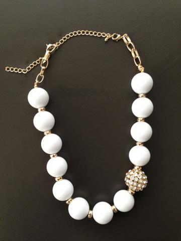 Gold And White Chunky Necklace
