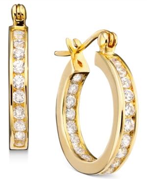 Giani Bernini Cubic Zirconia Inside Out Hoop Earrings In 18k Rose Gold-plated Sterling Silver, Created For Macy's